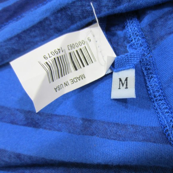 Enza Costa Striped Blue Sleeveless Lightweight Casual Sample Tank Top Sz M NWT - Picture 4 of 8